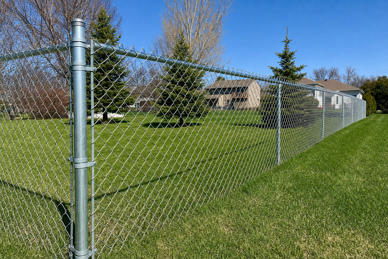 Chain link fence installation